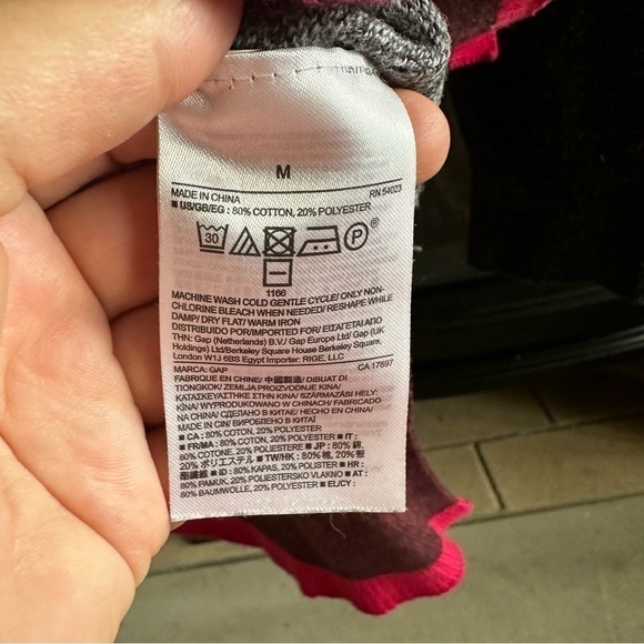 GAP turtleneck sweater gray pink snap neckline - Picture 7 of 10